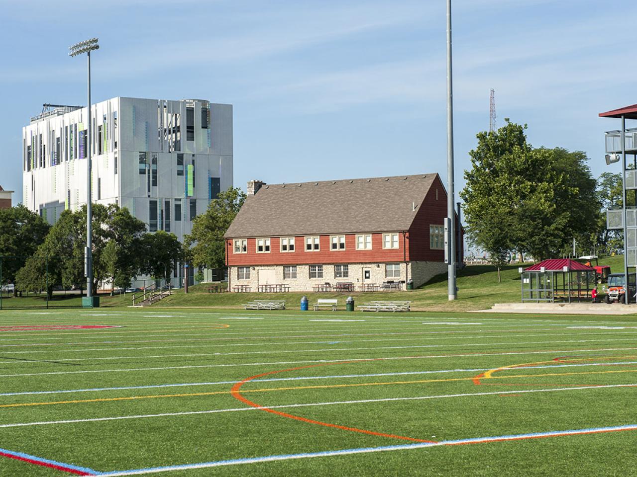 An exterior view of the Women's Field House