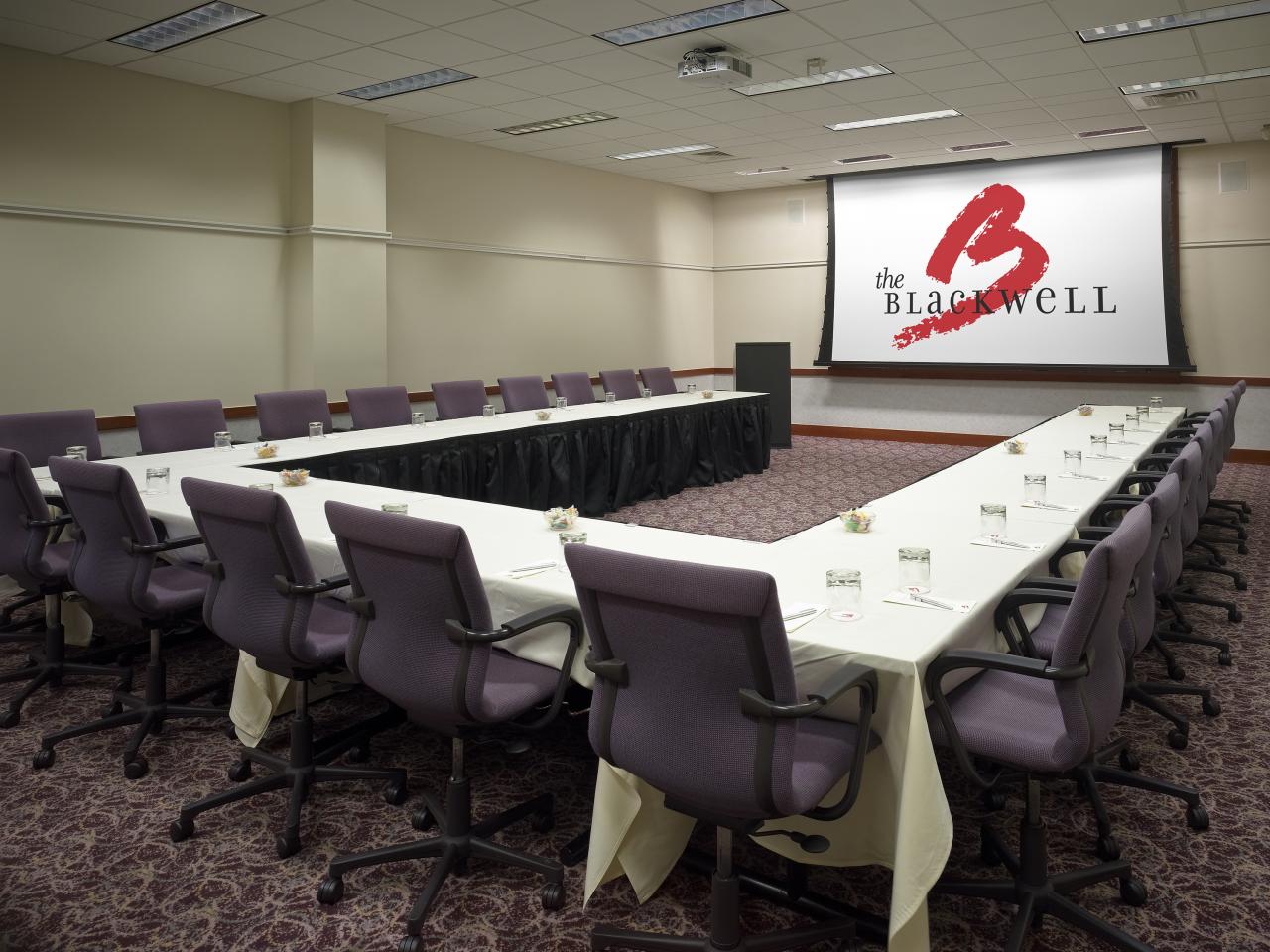 A conference room at the Blackwell Inn and Pfahl Conference Center