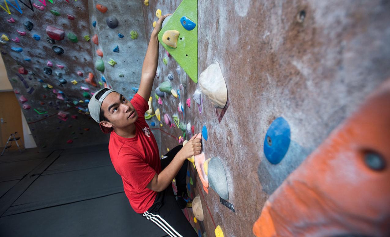 Climbing wall at the Adventure Recreation Center