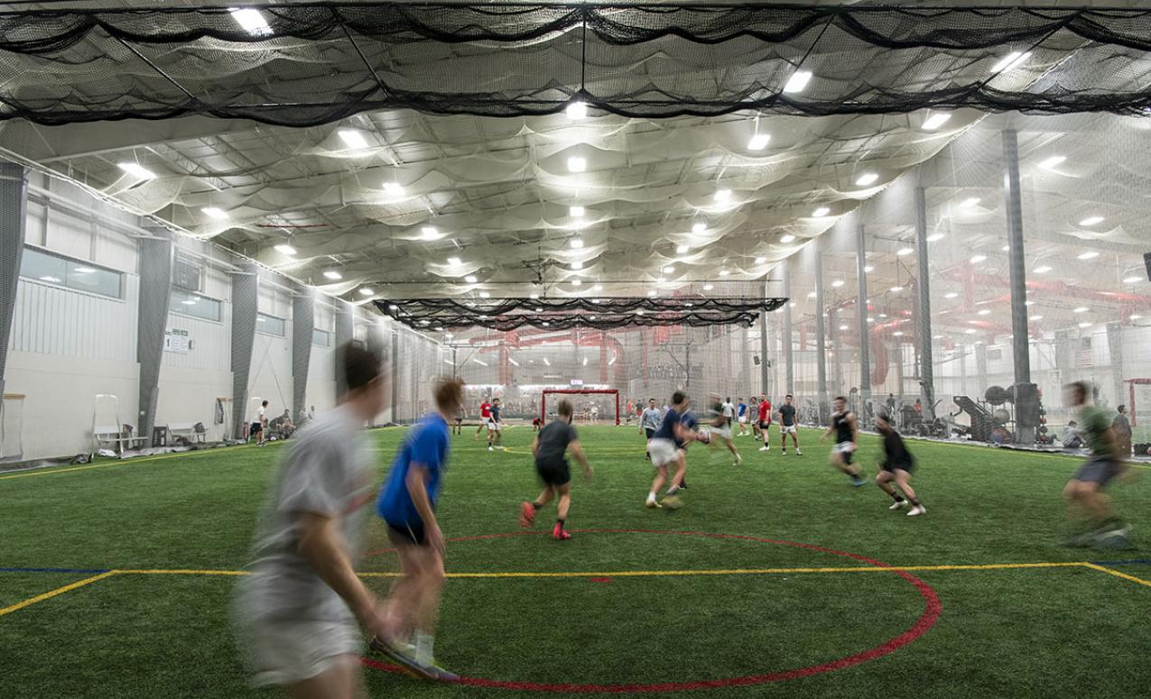 Indoor playing fields at the Adventure Recreation Center