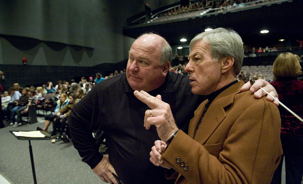 View of directors at Mershon auditorium practice