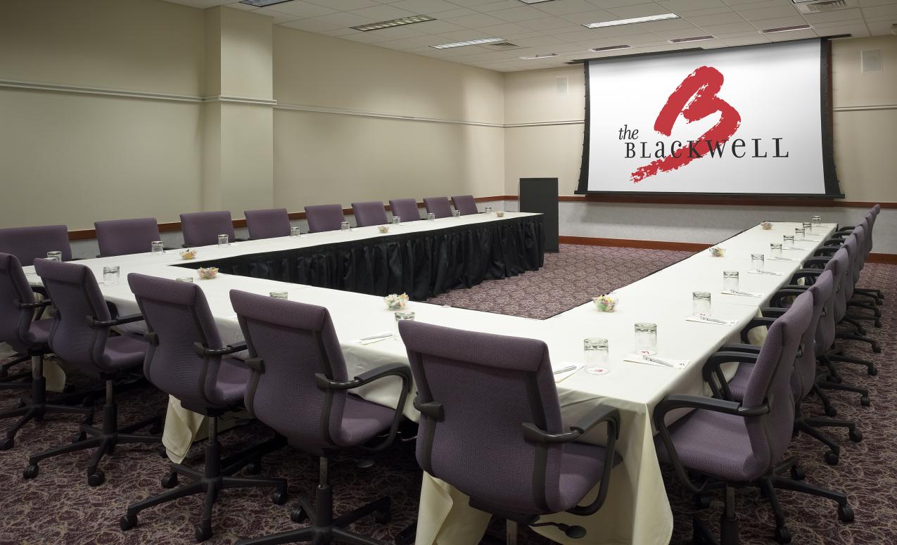 A conference room at the Blackwell Inn and Pfahl Conference Center