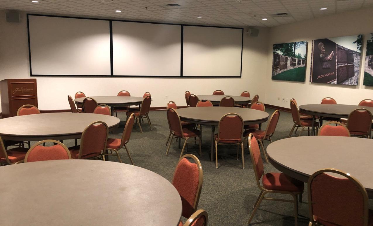 Picture of event space set for meeting 