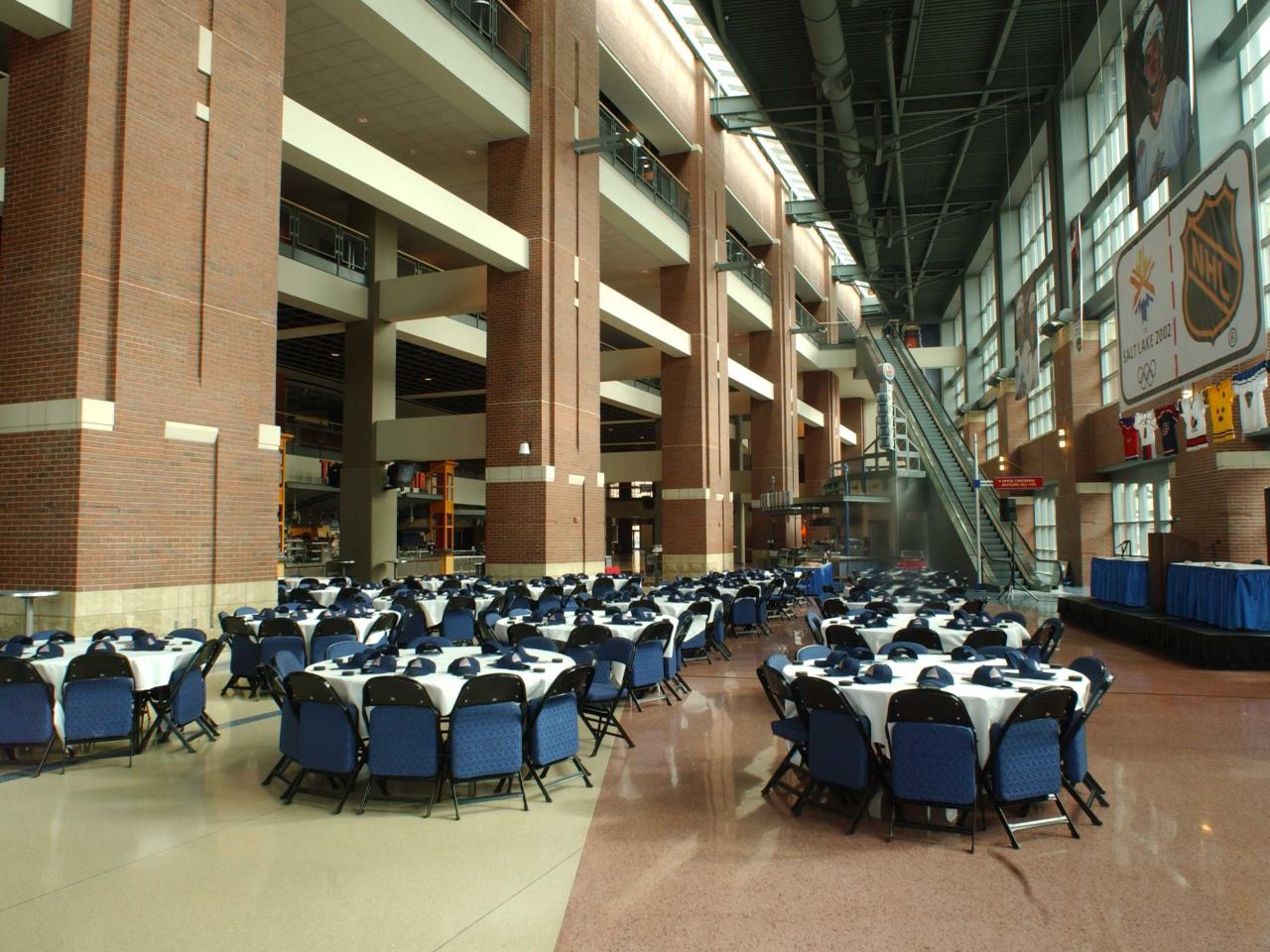 Image of {Bud Light Terrace set for banquet}
