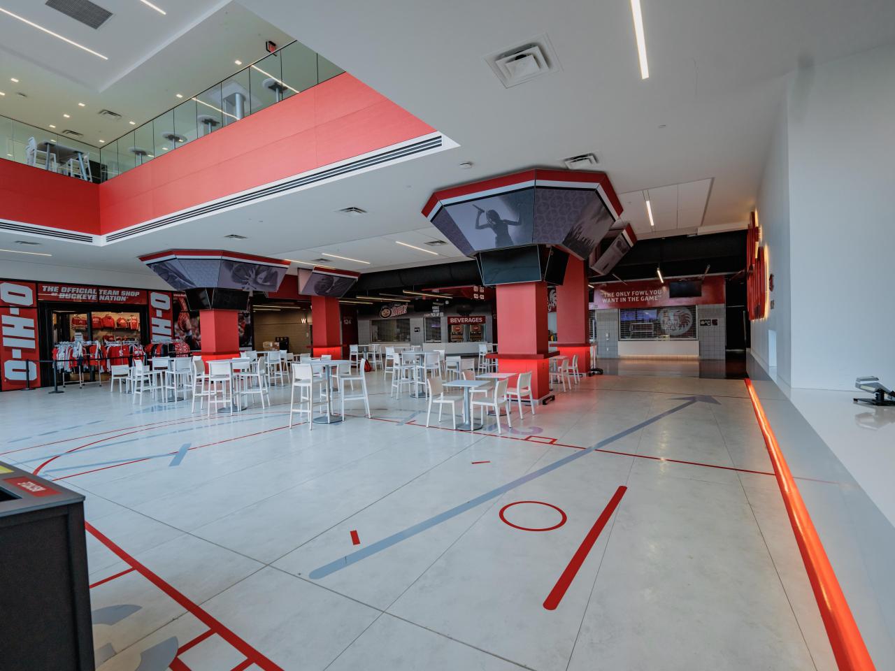 North Concourse of the Schott, showing the Team Shop and seating