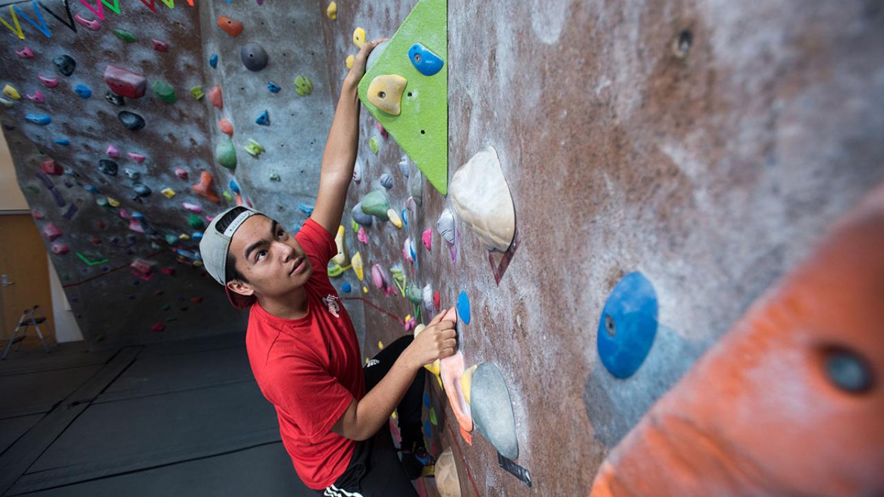 Climbing wall at the Adventure Recreation Center