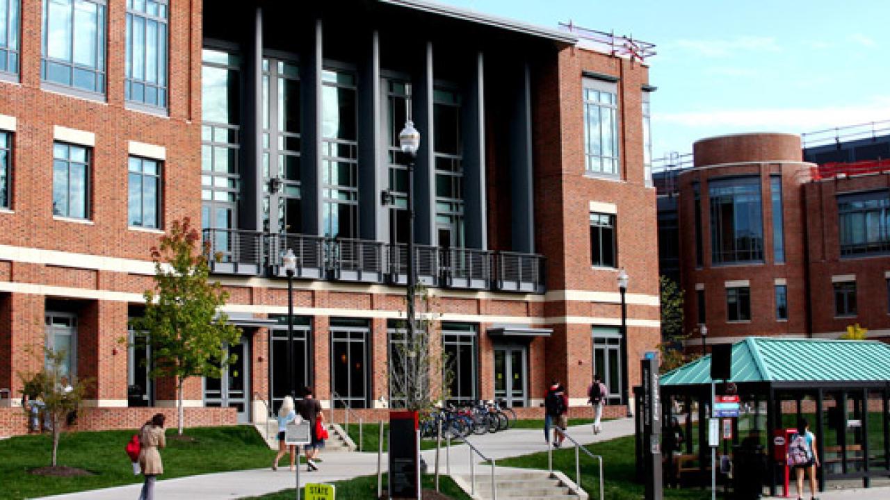 Exterior view of Fisher College of business area of campus