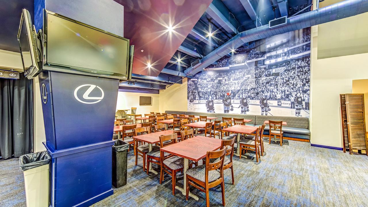 The Lexus Lounge set for meeting